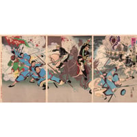 右田年英「日清平壌大激戦之圖」 明治27年（1894）【浮世絵】