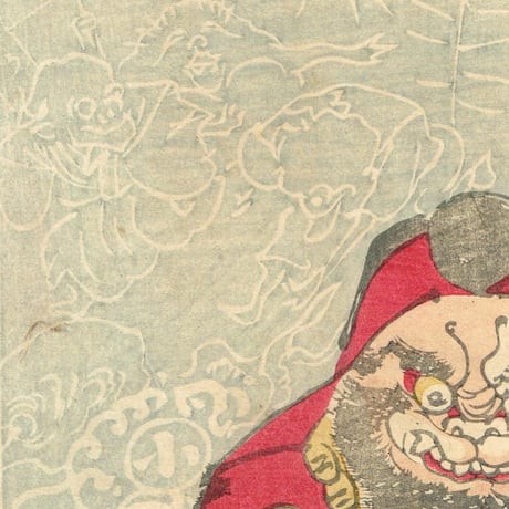 河鍋暁斎「達磨・土蜘蛛・妖怪図」慶応3年【浮世絵】