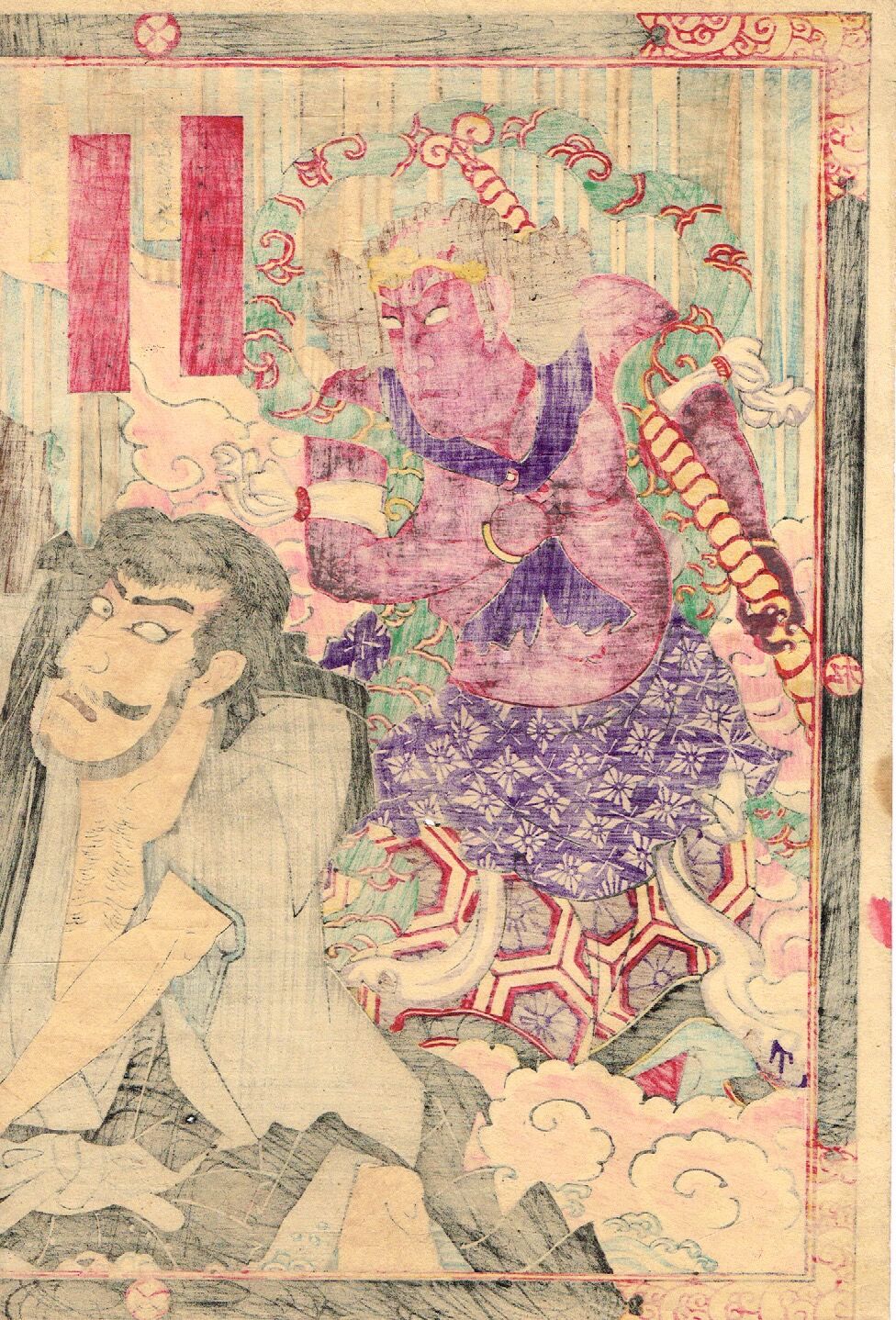 国貞三代（香朝楼）「那智滝祈誓文覚」明治22年（1889）【浮世絵