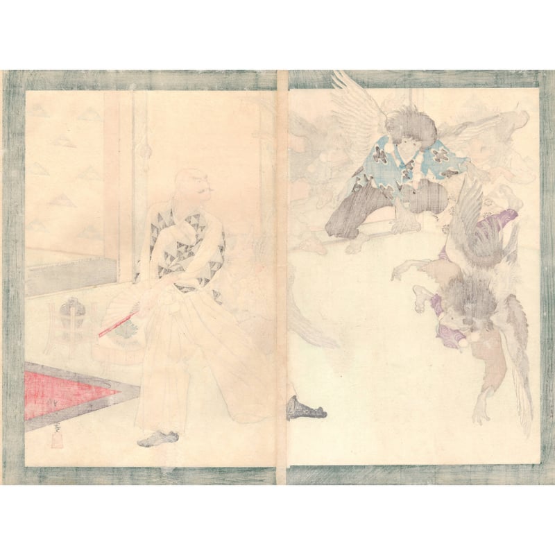 吉田遠志「早春三友図/松竹梅」三福対 木版画 浮世絵 直筆サイン