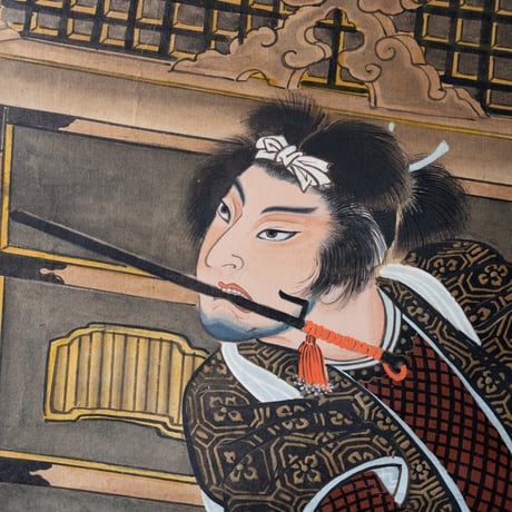 春濤 銘「芳流閣決闘図」 明治期【掛軸】