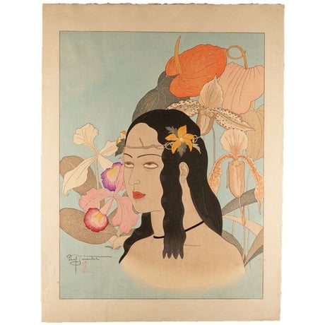 ポール・ジャクレー「パラオの娘(花の組の内)」昭和10年(1935)【浮世絵】