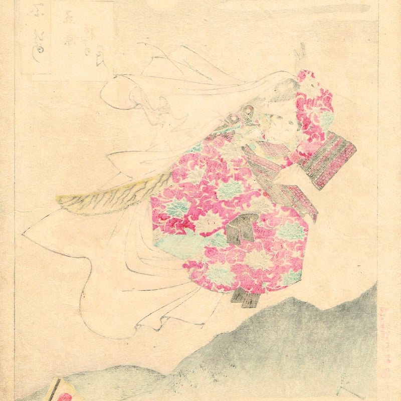 月岡芳年「月百姿 五条橋の月」明治21年（1888）【浮世絵