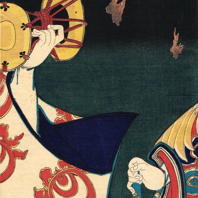 浮世絵、三猿(役者絵）豊原国周画 浮世絵、三猿(役者絵）豊原国周画