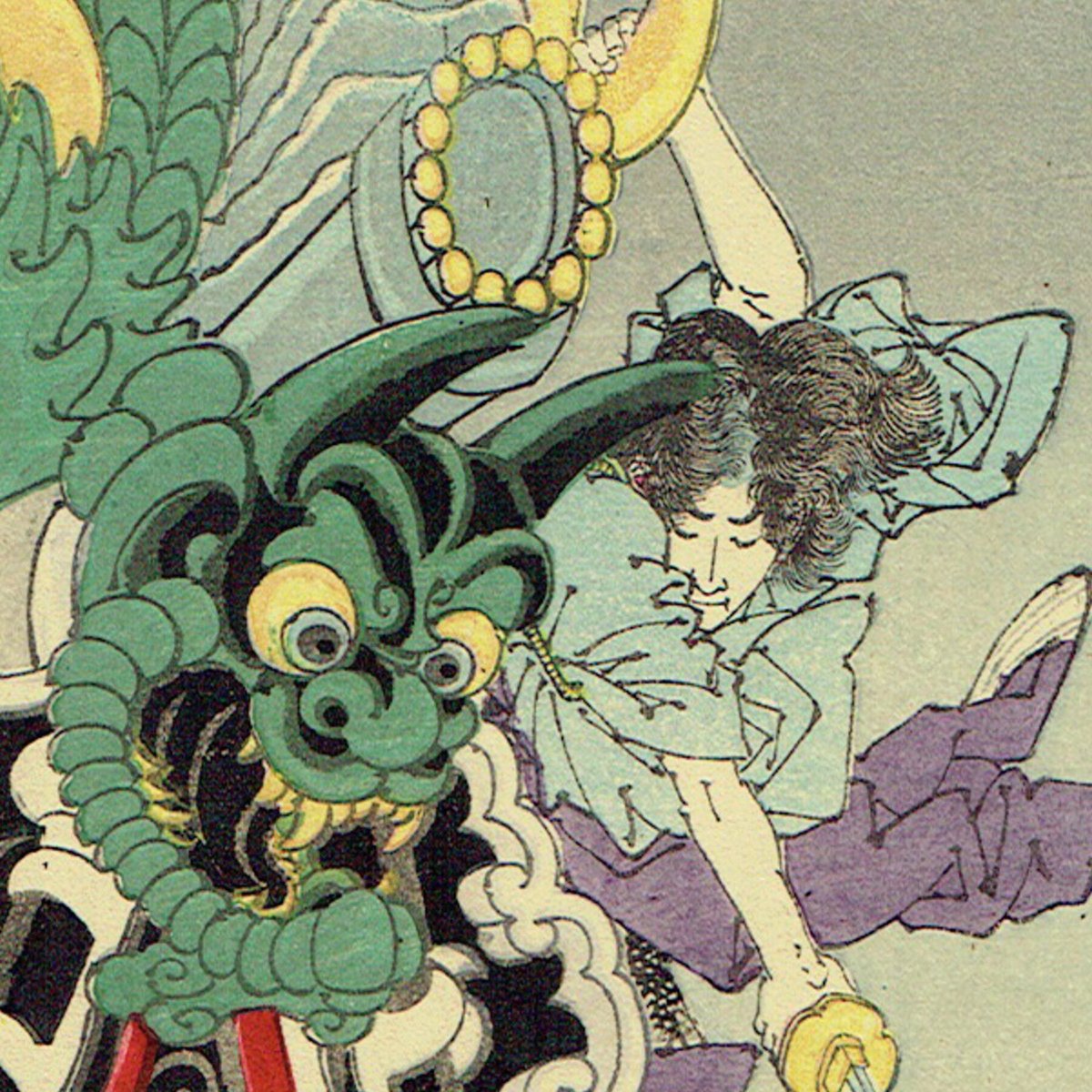月岡芳年「芳涼閣両雄動」明治18年【浮世絵】 | 浮世絵販売・買取