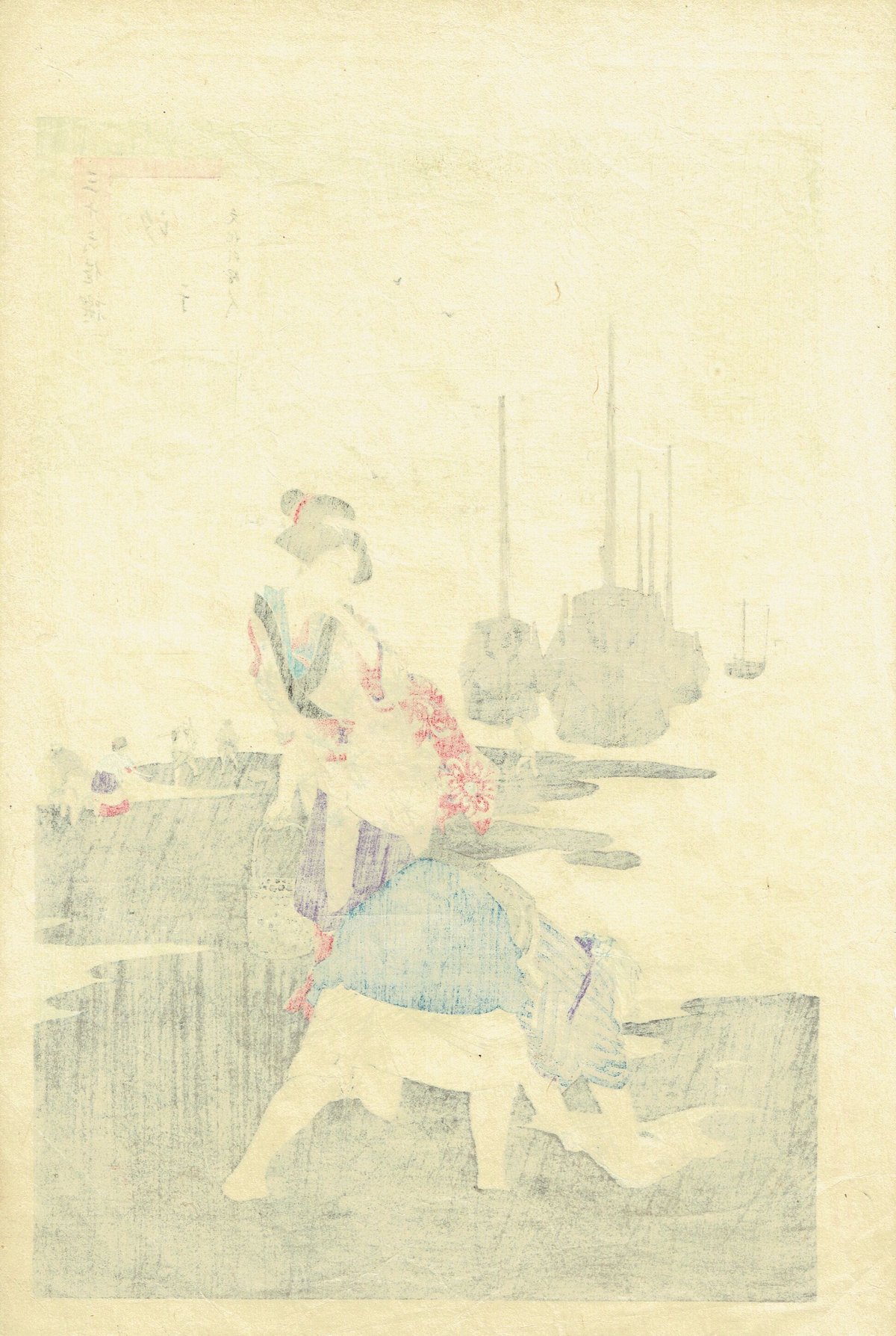 水野年方 「三十六佳撰 汐干 文化頃婦人」明治26年(1893 水野年方 「三十六佳撰 汐干 文化頃婦人」明治26年(1893