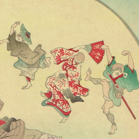 河鍋暁斎「教育昔咄シの内　舌切すずめ」明治25年【浮世絵】