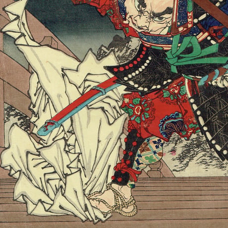 月岡芳年 「義経記五條橋之図」明治14年(1881)【浮世絵】