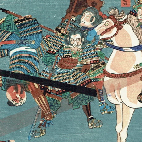 落合芳幾 「太平記因幡山之図」文久2年（1862）【浮世絵】