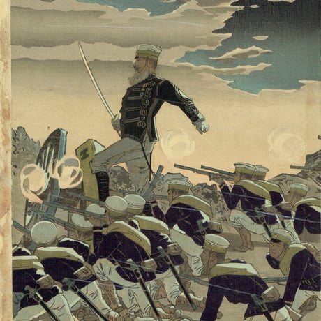 小林清親「平壌激戦我軍大勝利之図」明治27年（1894）【浮世絵】