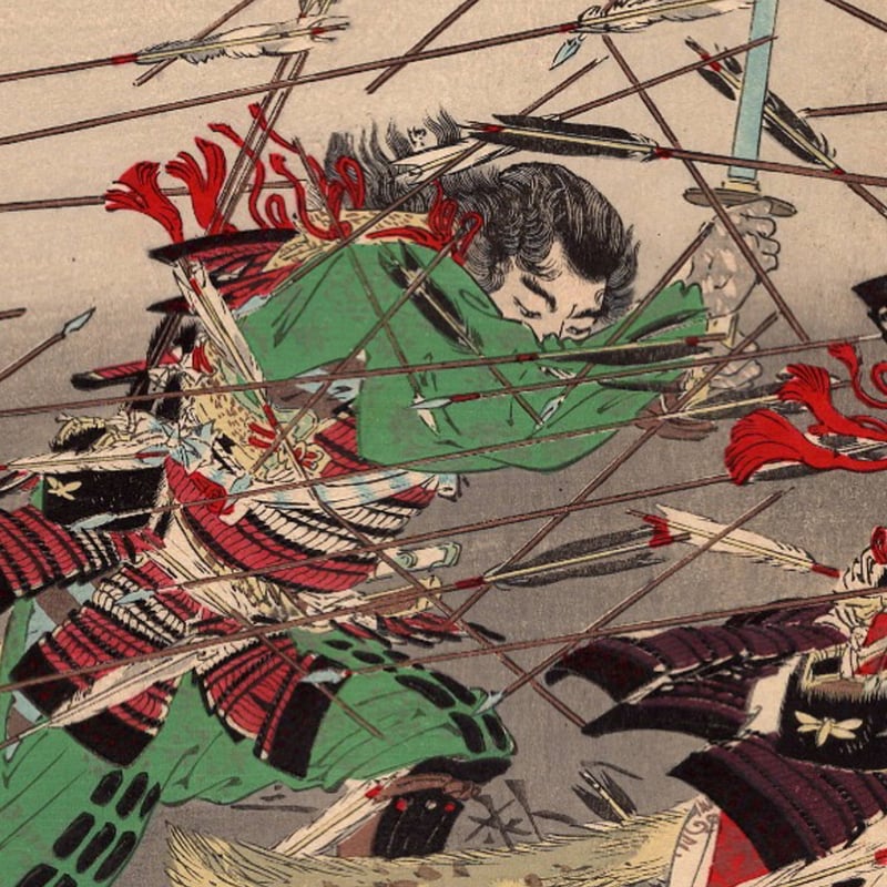 尾形月耕「楠正行 四條畷忠戦之図」明治36年【浮世絵】 | 浮世絵販売
