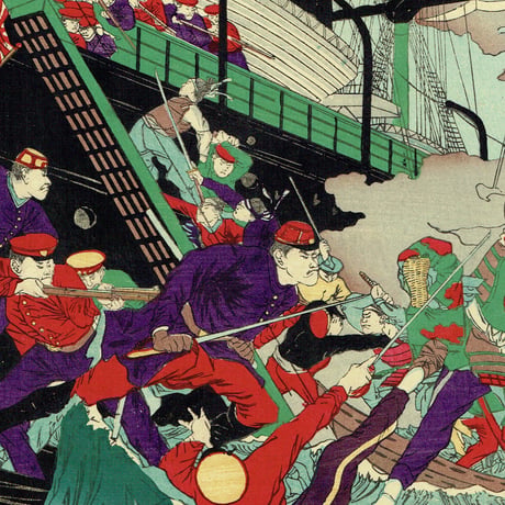 早川松山「鹿児島逆徒征討図」明治10年（1877）【浮世絵】