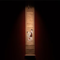 【掛軸】益信 作　「美人図」肉筆
