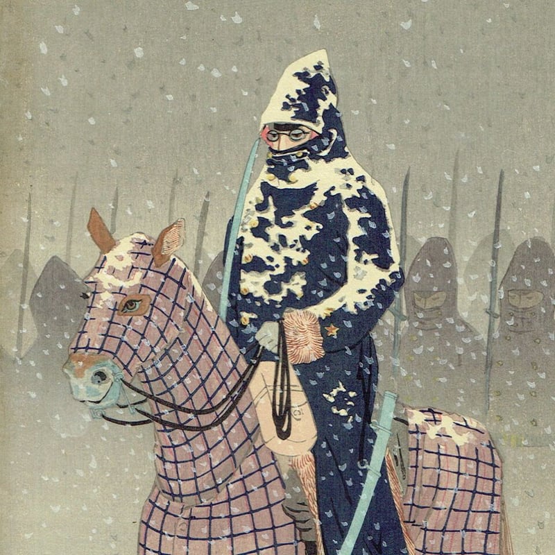 小林清親「威海衛上陸進軍之図」明治28年（1895）【浮世絵】 | 浮世絵