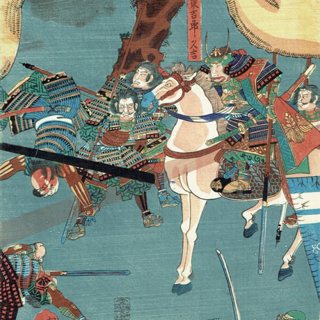 落合芳幾 「太平記因幡山之図」文久2年（1862）【浮世絵】