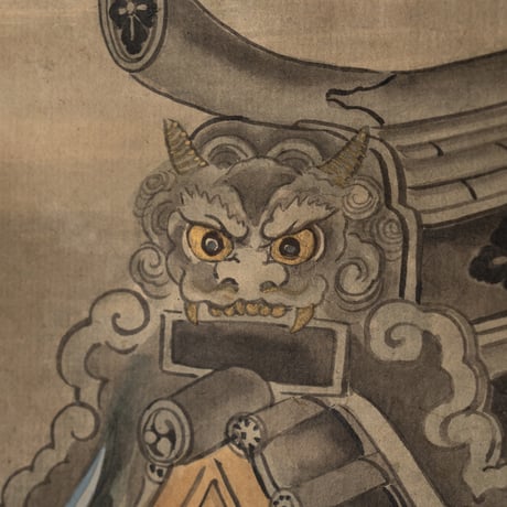 春濤 銘「芳流閣決闘図」 明治期【掛軸】