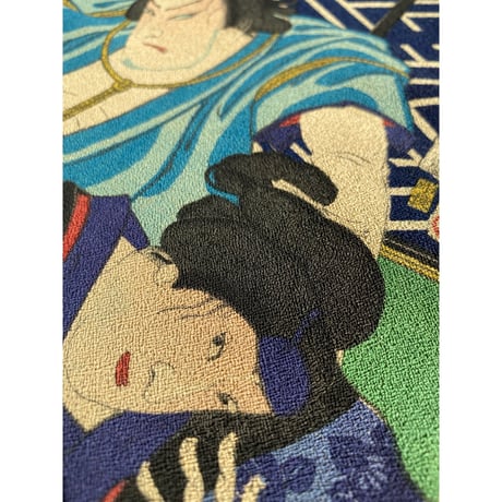 豊原国周「縮緬絵」元絵-「下女おたけ 竹松改 市村羽左衛門 下男小助 尾上菊五郎」慶応4年【浮世絵】
