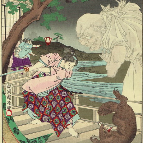 揚州周延「東錦昼夜競 楠正行」明治19年（1886）【浮世絵】
