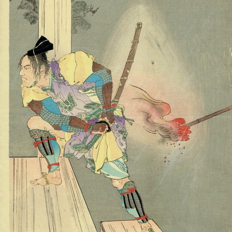 秀湖「曽我兄弟復讐之図　曽我十郎祐成　曽我五郎時致」