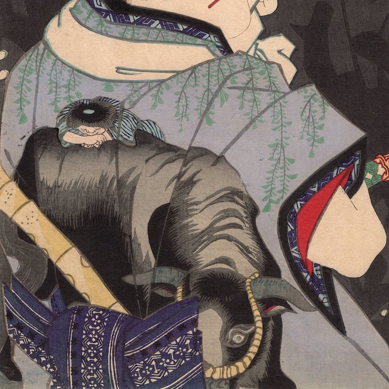 豊原国周「勇白波五色達染 黒」明治3年【浮世絵】 | 浮世絵販売