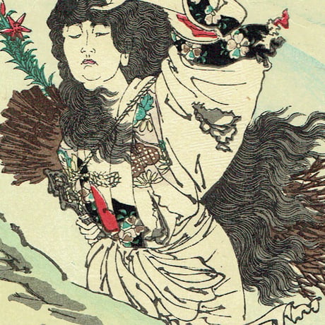 月岡芳年 「金太郎捕鯉図」明治18年（1885）【浮世絵】