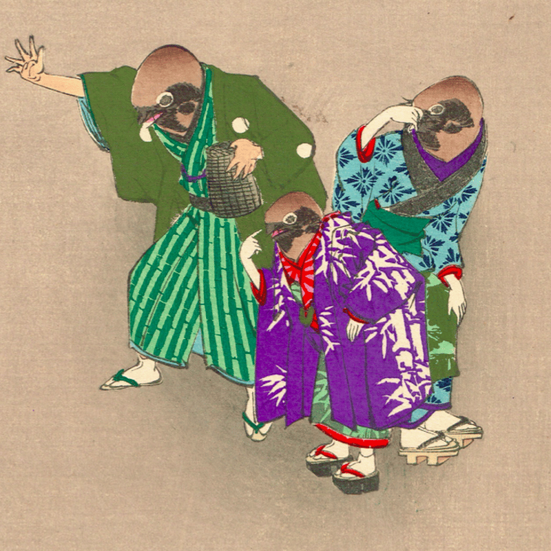 月岡芳年「芳年漫画 舌切雀」明治19年【浮世絵】 | 浮世絵販売・買取