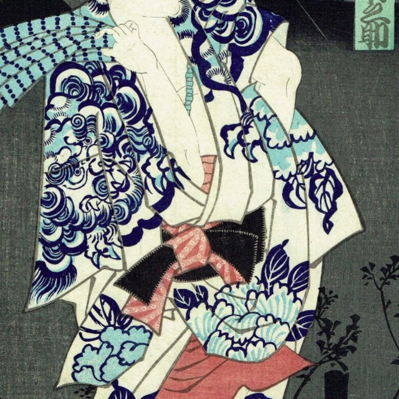 浮世絵、家橘役者絵、豊原国周画 慶應2年出版 豊原国周「役者絵・歌舞伎絵・土蜘蛛」明治4年【浮世絵