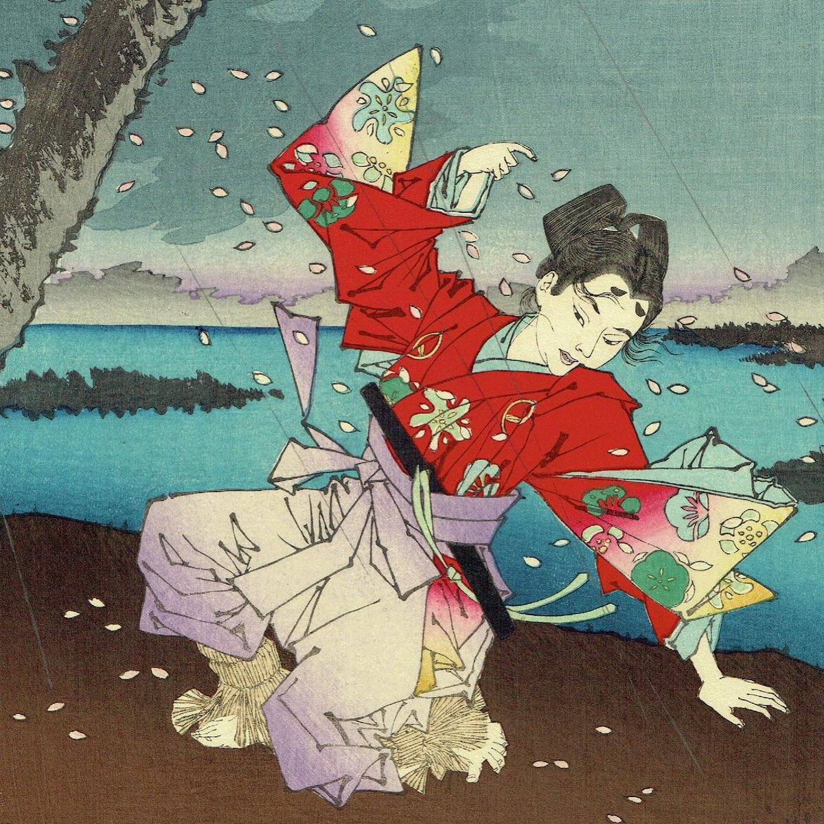 月岡芳年「東名所墨田川梅若之古事」明治16年【浮世絵 月岡芳年「東名所墨田川梅若之古事」明治16年【浮世絵