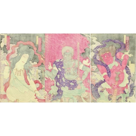 揚州周延「橋供養梵字文覚」明治16年(1883)【浮世絵】