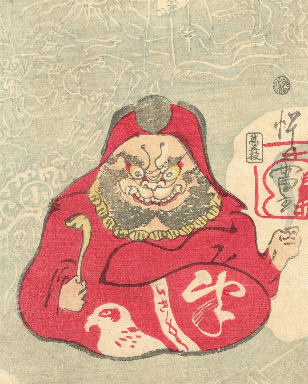 河鍋暁斎「達磨・土蜘蛛・妖怪図」慶応3年【浮世絵】 | 浮世絵販売