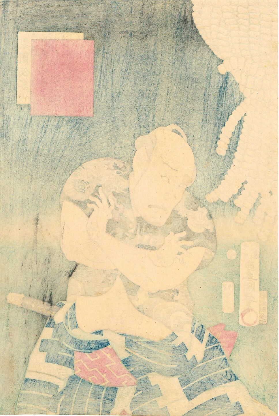 豊国三代「梨園侠客伝 釣舟の三ぶ 中むらつるぞう」文久3年（1863