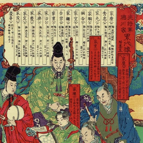 河鍋暁斎「先将軍徳川家累代像」明治期（1880頃）【浮世絵】