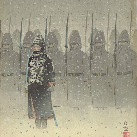 小林清親「威海衛上陸進軍之図」明治28年（1895）【浮世絵】