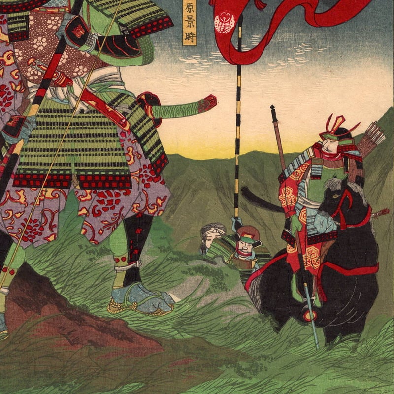 楊洲周延 「源平盛衰記 四 梶原景時」明治18年（1885）【浮世絵