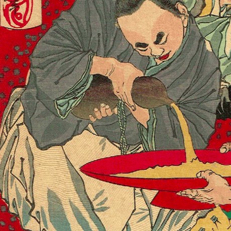 月岡芳年「一魁随筆　東方朔　浦島の子　三浦大介義明」明治6年（1873）【浮世絵】