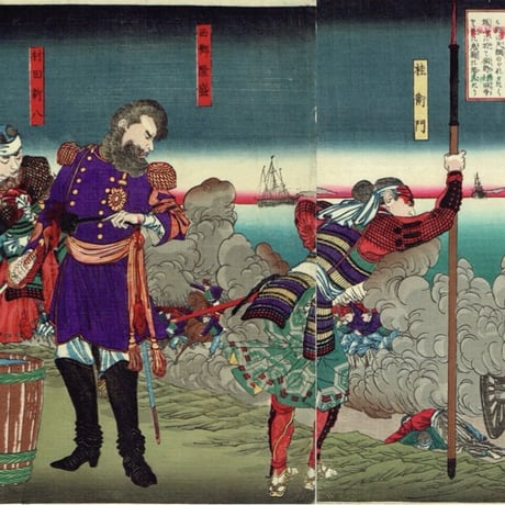 小林年参（進斎）「鹿児島再乱記」明治10年（1877）【浮世絵】