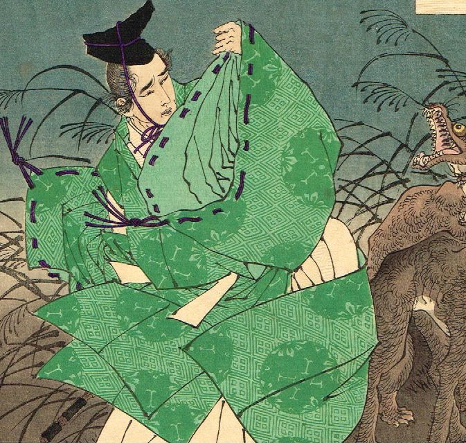 浮世絵　月岡芳年　月百姿　雨後の山月　時致 月岡芳年 「月百姿 雨後の山月 時致」明治18年【浮世絵