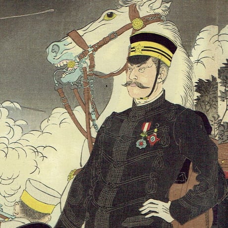 水野年方「大日本帝国萬々歳平壌激戦大勝図」明治27年（1894）　【浮世絵】