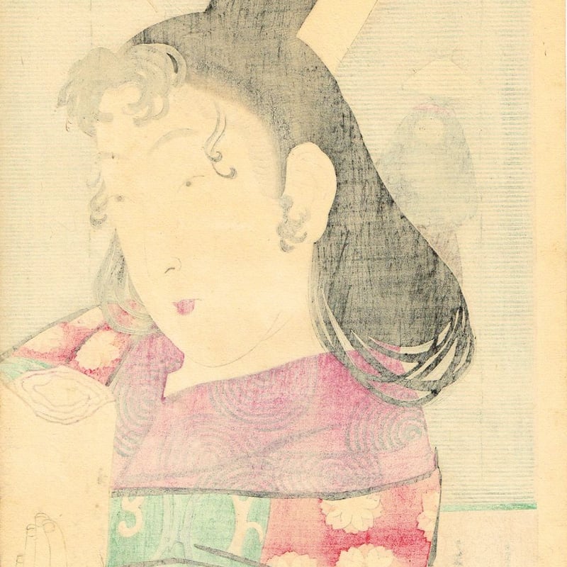 小林清親「花模様 寛永正保頃」明治29年【浮世絵】 | 浮世絵販売・買取