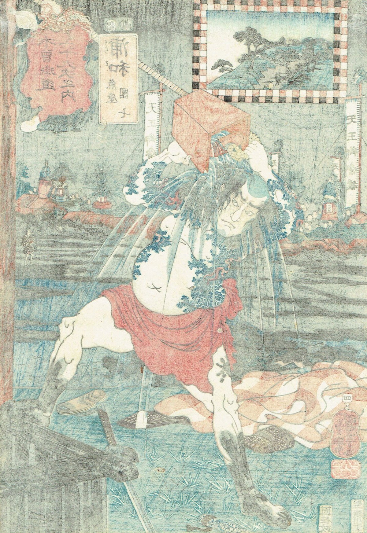 歌川国芳「木曽街道六十九次之内 浦和 魚屋団七」嘉永5年(1852 歌川国芳「木曽街道六十九次之内 浦和 魚屋団七」嘉永5年(1852