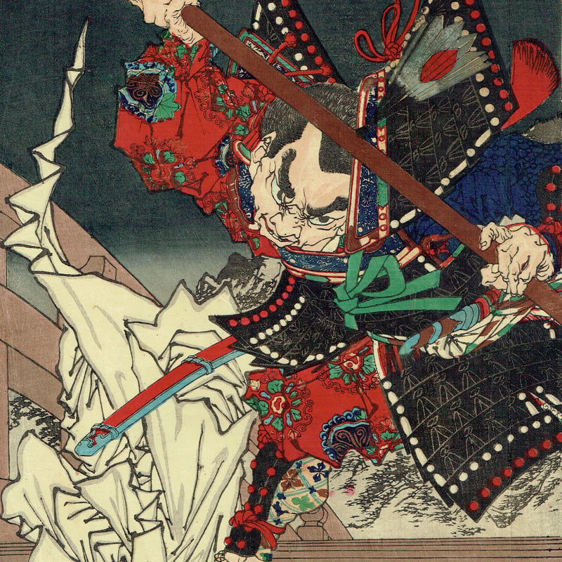 月岡芳年 「義経記五條橋之図」明治14年(1881)【浮世絵】 | 浮世絵販売