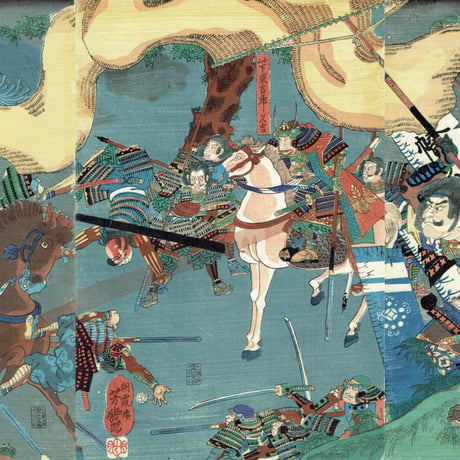 落合芳幾 「太平記因幡山之図」文久2年（1862）【浮世絵】