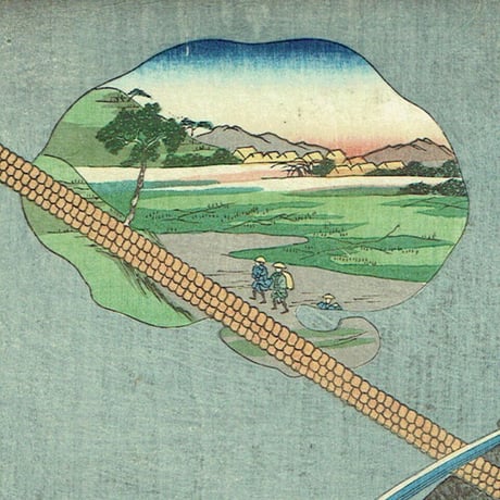 歌川国芳「木曽街道六十九次之内 武佐 宮本無三四」嘉永5年（1852）【浮世絵】