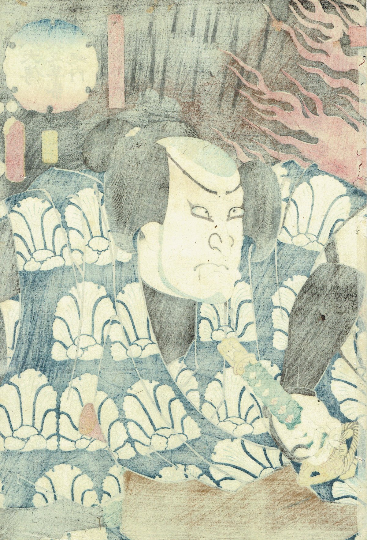 日本画　三枚セット　和紙　青　犬　人物　人 日本画 三枚セット 和紙 青 犬 人物 人 日本画 三枚セット 和紙 青 犬