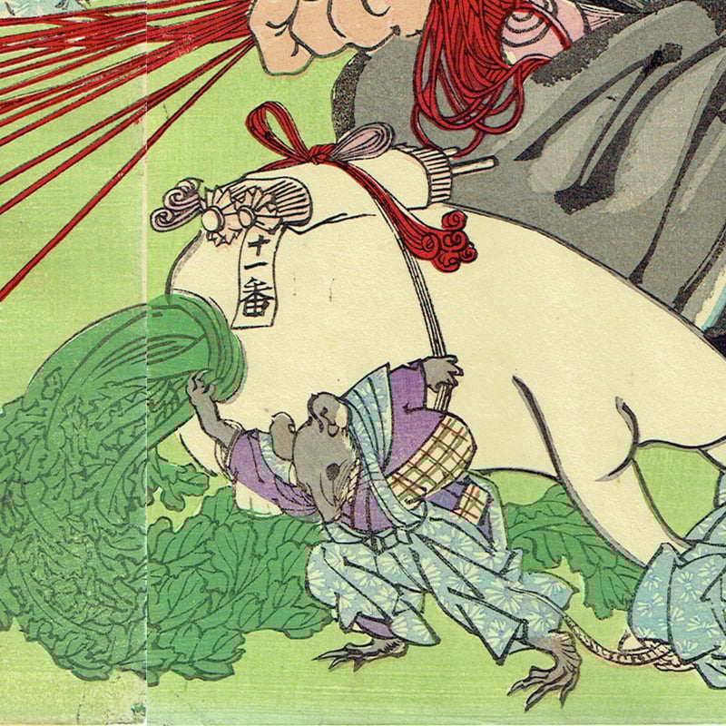 浮世絵　七福神　新板福人遊び　恵比寿　大黒　明治時代 浮世絵 七福神 新板福人遊び 恵比寿 大黒 明治時代 - メルカリ