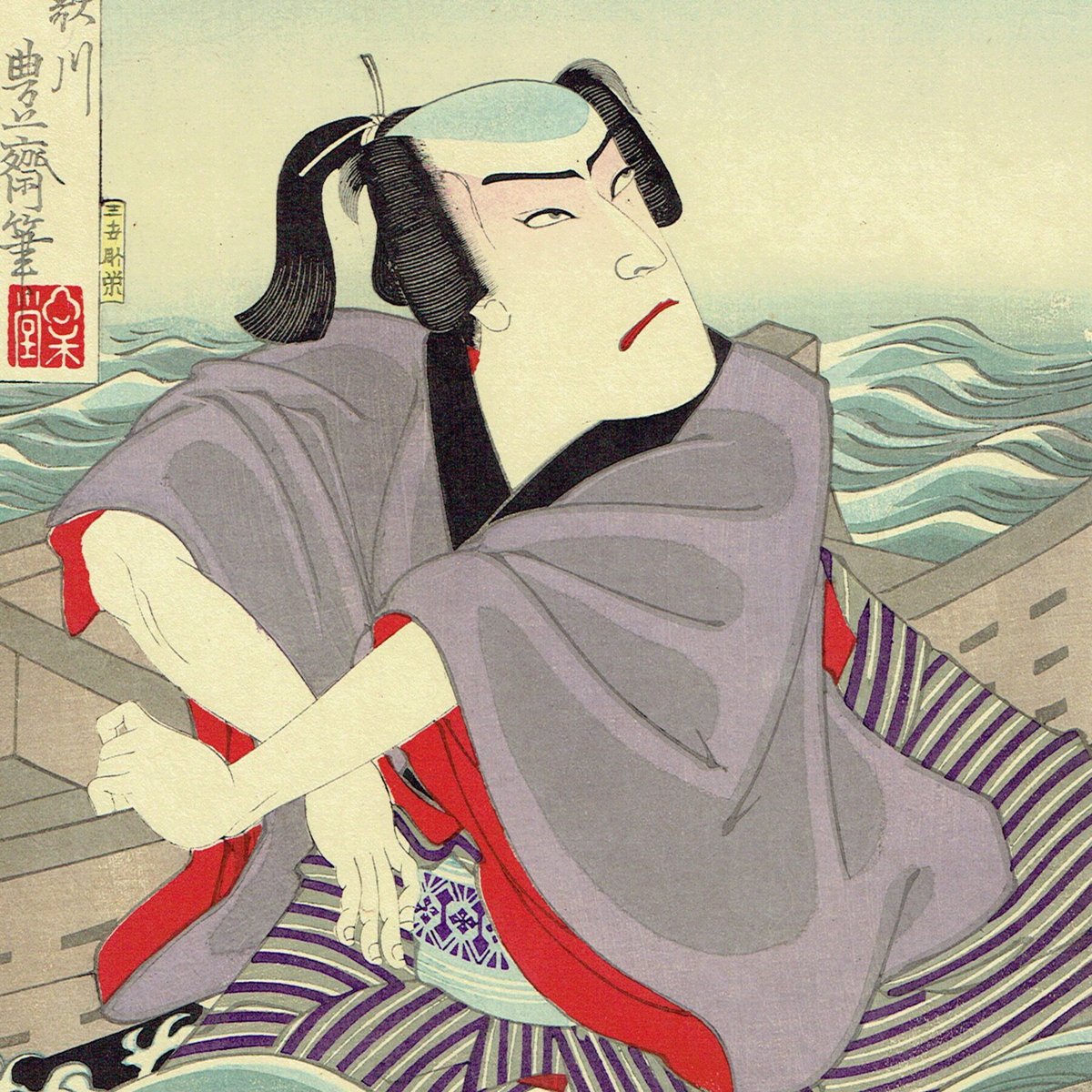 浮世絵、歌舞伎座11月狂言三枚綴り、香朝楼豊齋画(三代国貞） 浮世絵、歌舞伎座11月狂言三枚綴り、香朝楼豊齋画(三代国貞）