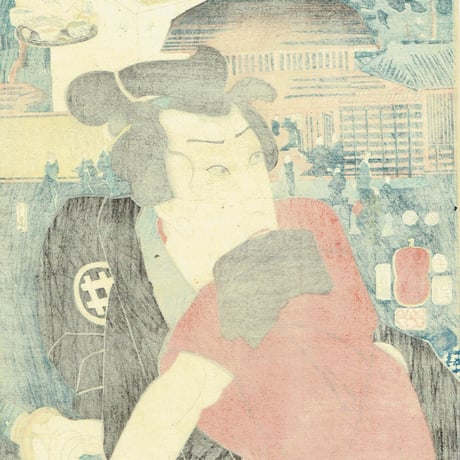 歌川国芳「東都流行三十六会席 大音寺前 白井権八」嘉永5年（1852）【浮世絵】