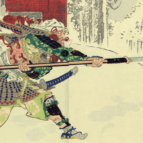 尾形月耕 「吉野山忠信君討覺範囲」 明治31年（1898）【浮世絵】