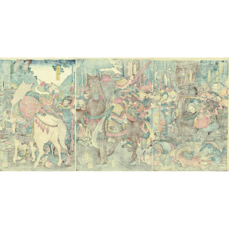歌川国芳「通俗三国志之内 関羽義心曹操釋図」嘉永6年【浮世絵】