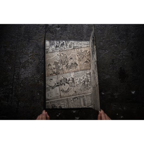 オリジナル 三枚折 タトウ 「草双紙内張 相撲 他」2401-b